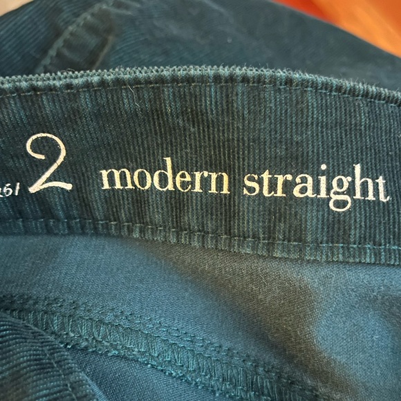 Ann Taylor Loft Modern Straight Corduroy Pant Size 2 Dark Green - Picture 4 of 8